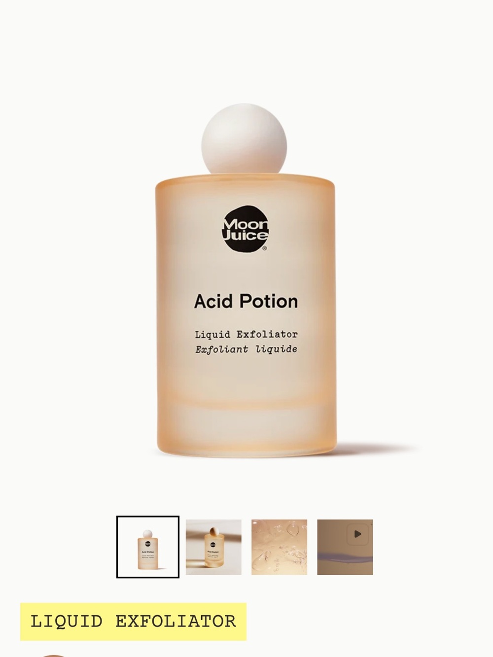 NWT- Moon Juice - Acid Potion Liquid Exfoliator — 100ml